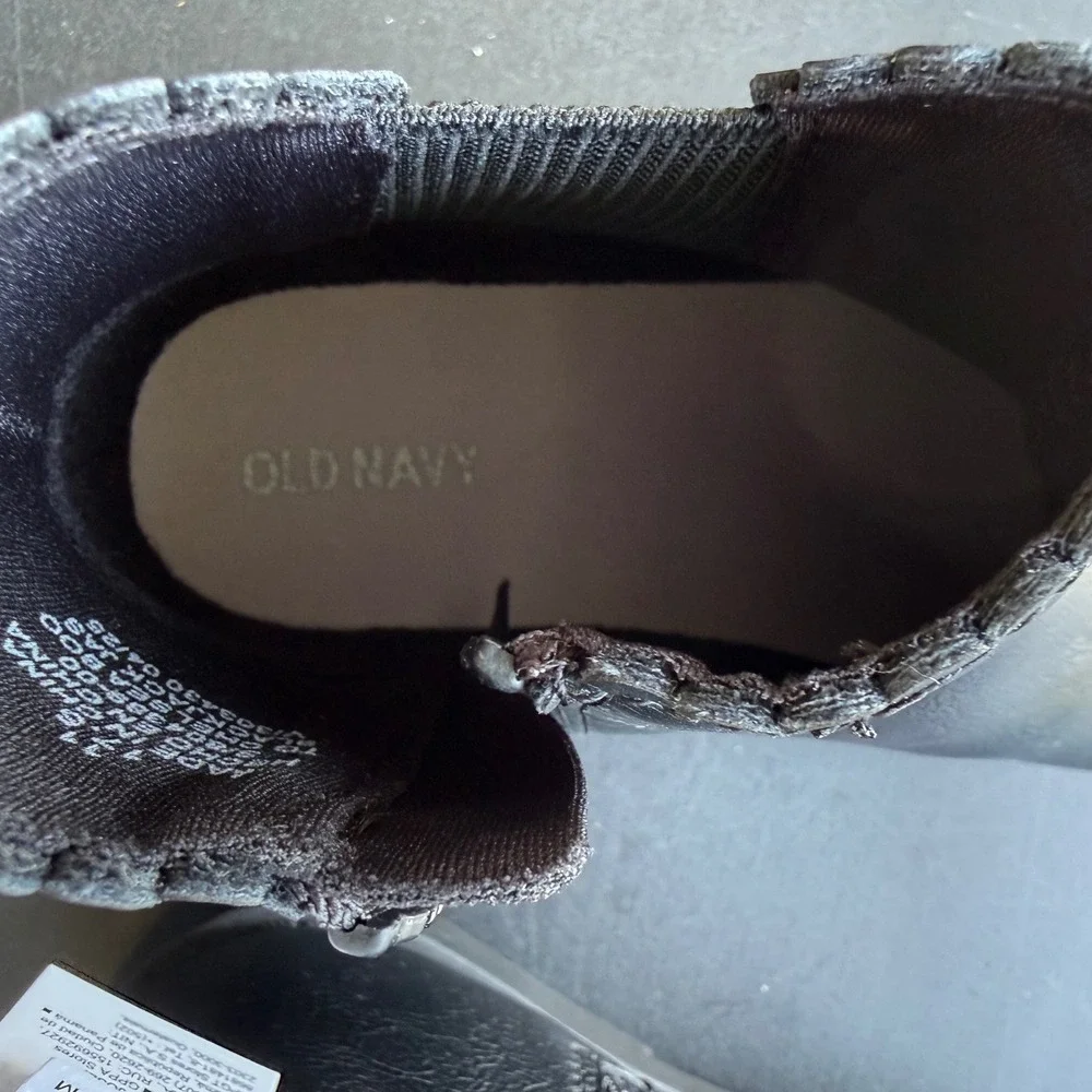 Old Navy Girls Scalloped Chelsea Boots Black Size 11 NEW 804389-00-1